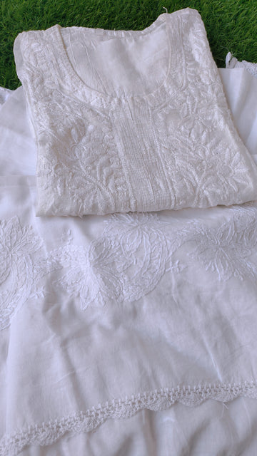 Chanderi Chikankari Embroidery Kurta