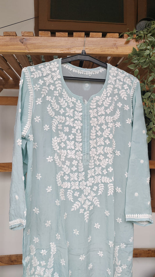 Zeba Firozi Premium Silk Luxurious Look Chikankari Kurta