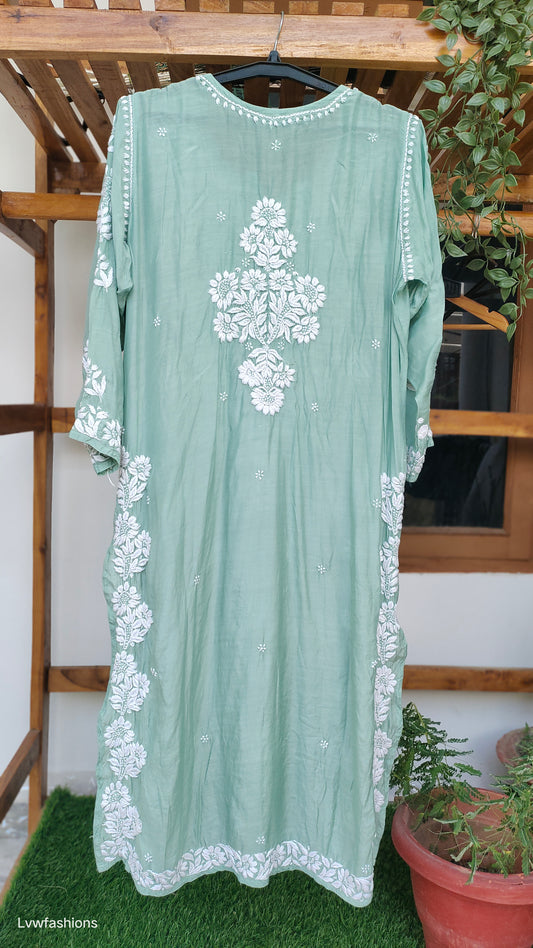 Shahsu Premium Silk Luxurious Look Chikankari Kurta