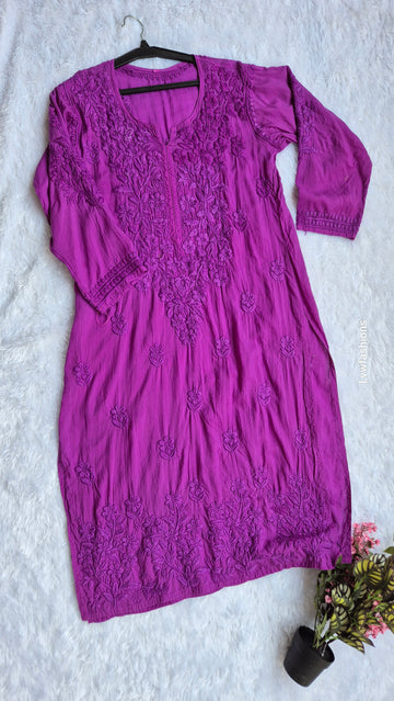 Byzantine Modal Soft Cotton Chikankari Long Kurti