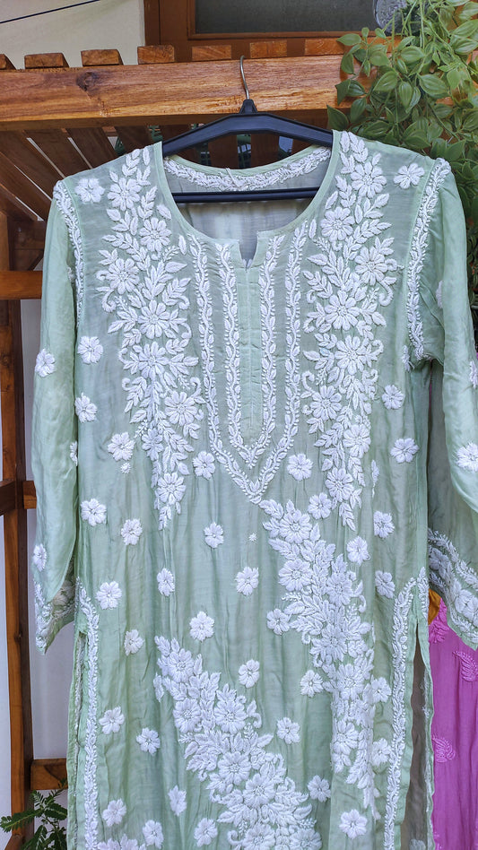 Feriha Premium Silk Luxurious Look Chikankari Kurta