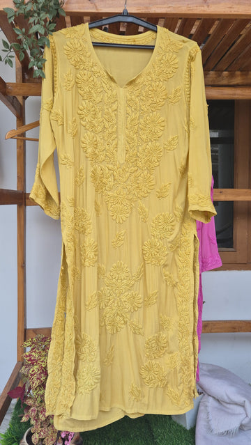 Premium Non Transparent Modal Chikankari Long Kurta