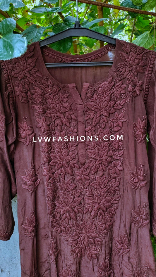 Farish Premium Silk Chikankari Luxurious Look Long Kurta Beautiful Shadey